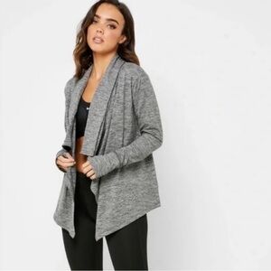 Nike Dri-FIT Heathered Gray Open Front Cardigan